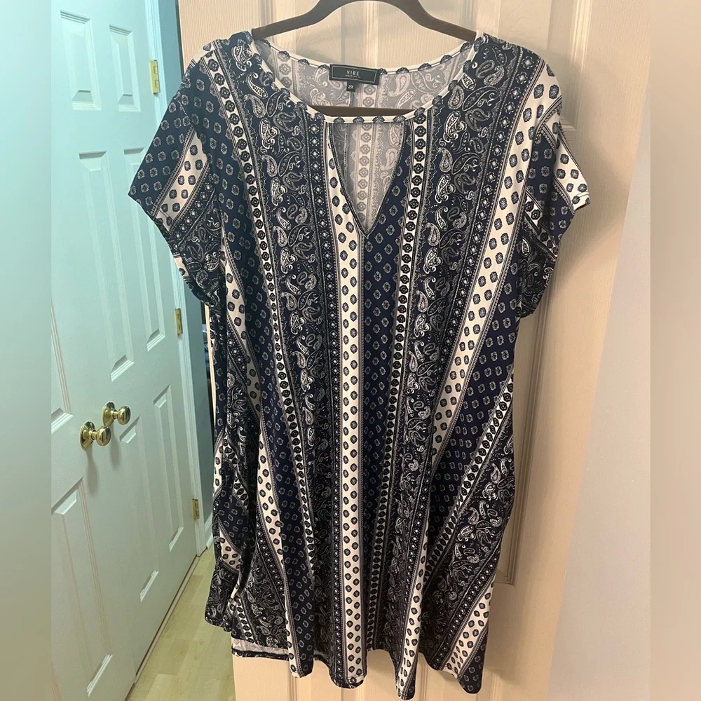 VIBE PLUS AZTEC KEYHOLE SWING DRESS 2X - Picture 7 of 7